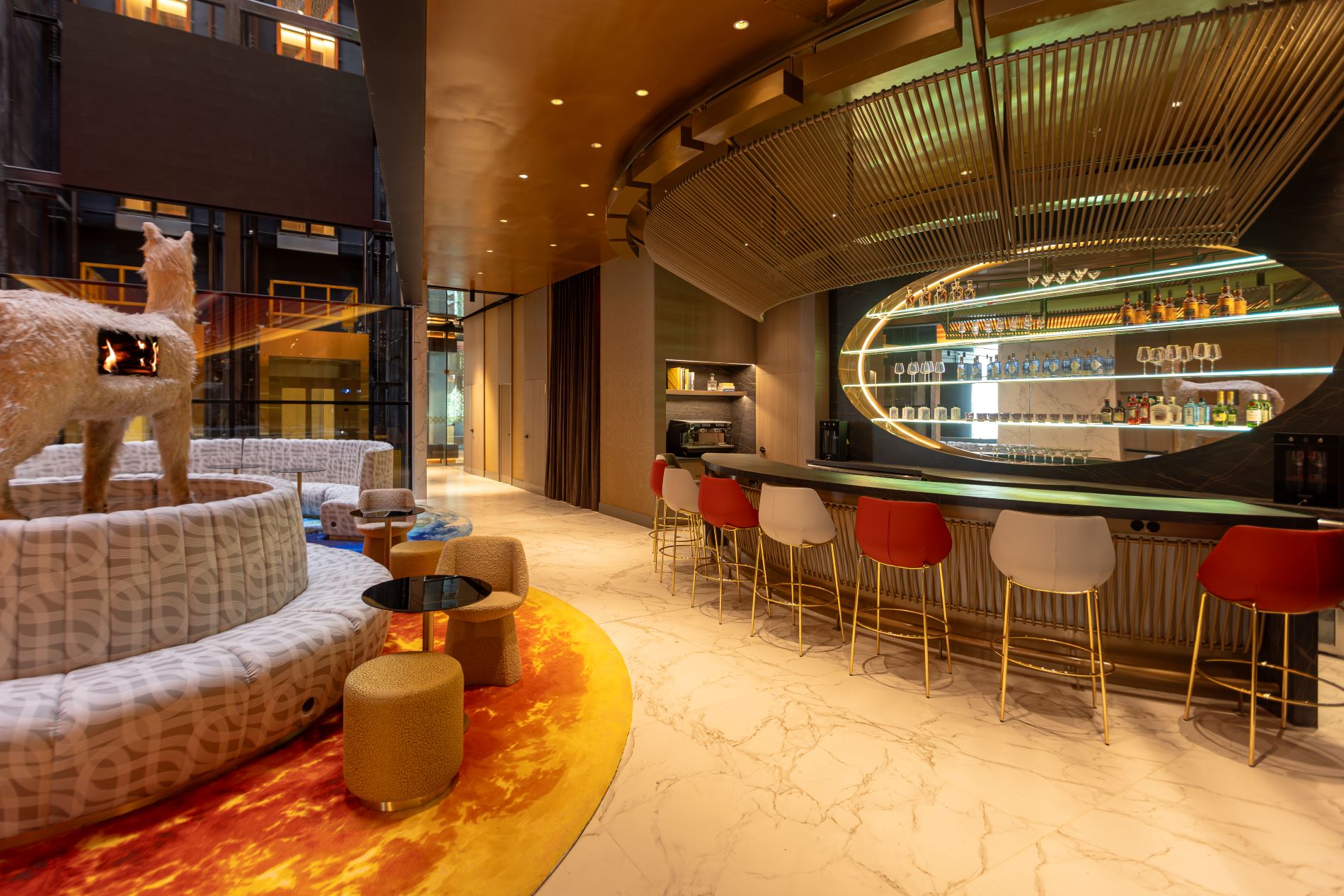 5 nhow_Lima_Lounge_Bar_Llama_Sun_Carpet_Fireplace